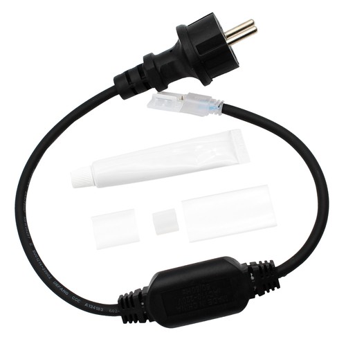 50cm Waterdichte stekker voor 230V LED strip (Slim COB) - Incl. eindkap, 230V