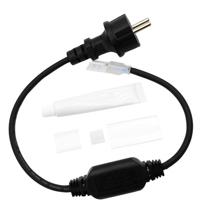 50cm Waterdichte stekker voor 230V LED strip (Slim COB) - Incl. eindkap, 230V