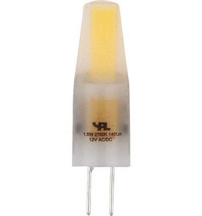 G4 1,5W dimbare LED lamp, 12V - 140lm, COB, mat glas, warm wit