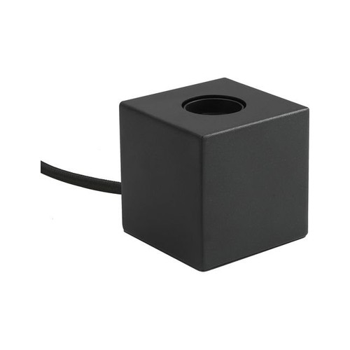 Cube E27 tafellamp - Satijn zwart, max. 60W, exclusief lichtbron