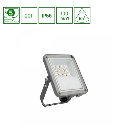 10W Noctis Max CCT Breedstraler - IP65, 3 Lichtkleuren, Grijs, Buiten