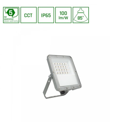 20W NOCTIS MAX CCT breedstraler - IP65, 3 lichtkleuren, grijs, buiten