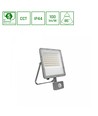 50W NOCTIS MAX CCT breedstraler met sensor - IP44, PIR, 3 lichtkleuren, grijs