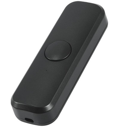 Snoerdimmer voor LED, 0-75W - Fase-afsnijding, zwart, drukknop