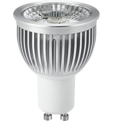 GU10 5W dimbare LED lamp - 450lm, 2700K, 38°, zilveren rand