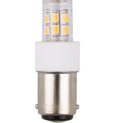 BA15d 2,1W LED buislamp - 4,7cm, 2700K, helder glas