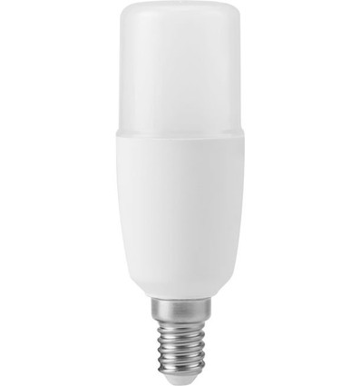 E14 5W LED buislamp, 10,8cm - 95-265V, 640lm, opaal glas