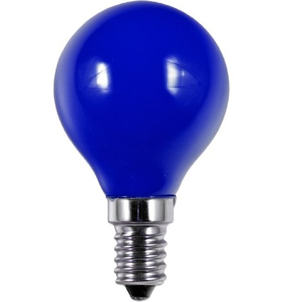 E14 1W LED Kogellamp - G45, Blauw, Party Colour Premium