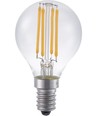 E14 4W dimbare LED kogellamp - G45, filament, 2200K, helder glas