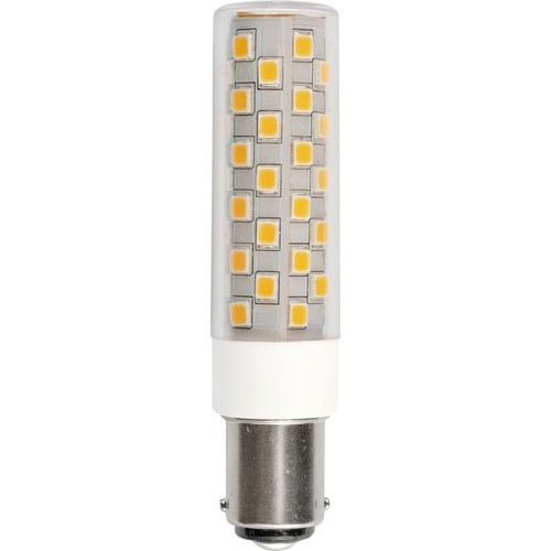 8cm / 6W dimbare BA15d LED lamp - 840lm, 3000K, helder glas, AC/DC