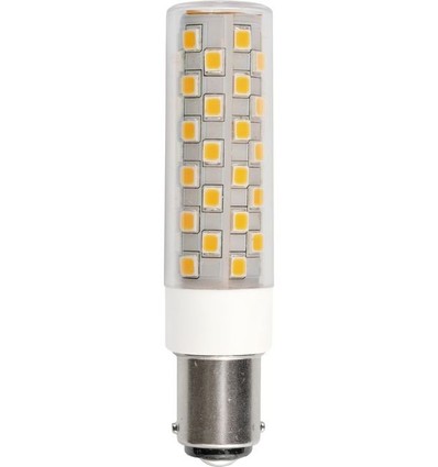 8cm / 6W dimbare BA15d LED lamp - 840lm, 3000K, helder glas, AC/DC
