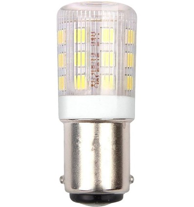 BA15d 3W LED buislamp, 10-24V - 4,5cm, 250lm, 3000K, helder glas