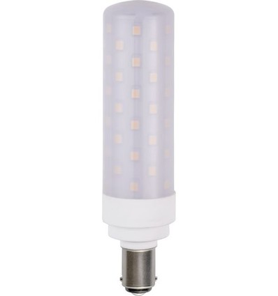 BA15d 11,3cm / 8W dimbare LED buislamp - 850lm, opaal glas, 3000K
