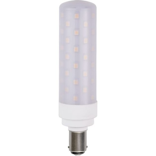 BA15d 11,3cm / 10W dimbare LED buislamp - 1050lm, opaal glas, warm wit