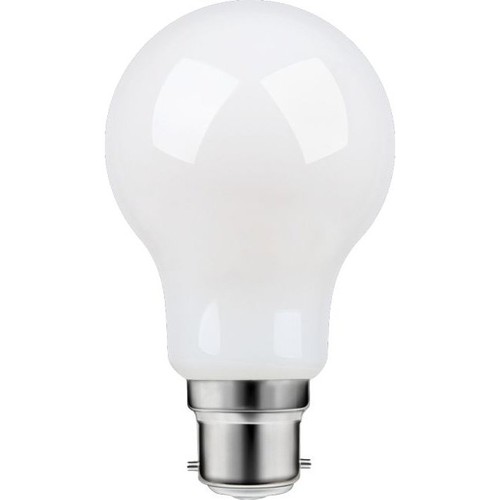 B22d 8W dimbare LED lamp - A60, filament, mat glas, 806lm, warm wit