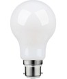 B22d 8W dimbare LED lamp - A60, filament, mat glas, 806lm, warm wit