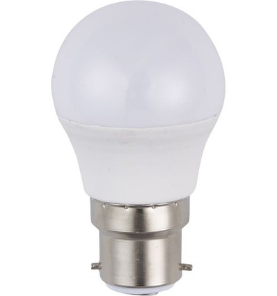 B22d 3W LED kogellamp, 12-60V - G45, opaal glas, 3000K
