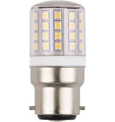 6cm / 3W Ba22d LED buis - 400lm, 3000K, helder glas