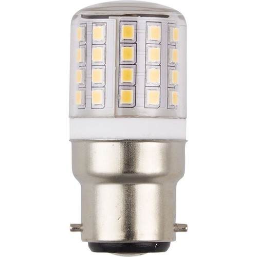 BA22d 4,5W LED-buis, 24-30V - 5,8cm, 550lm, 3000K, helder glas, AC/DC