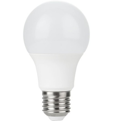 E27 5,5W LED lamp, 12-60V - A60, 600lm, opaal glas, 3000K