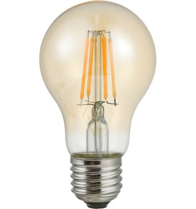 E27 4W LED filamentlamp met lichtsensor - A60, 430lm, 2500K, goud glas