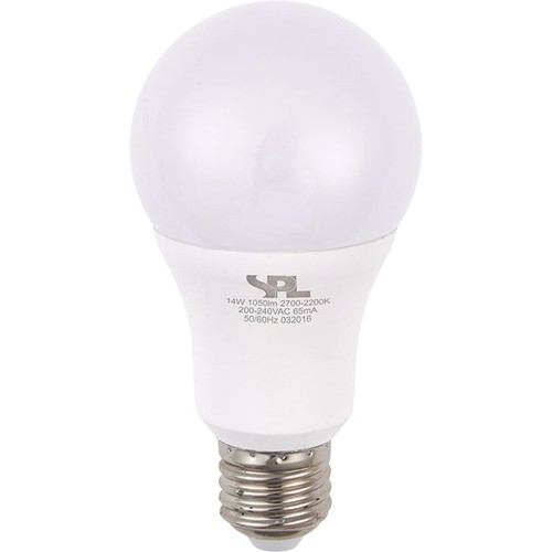E27 14W dimbare LED-lamp - DimToWarm, 1050lm, A65, opaal glas, 2000-2700K