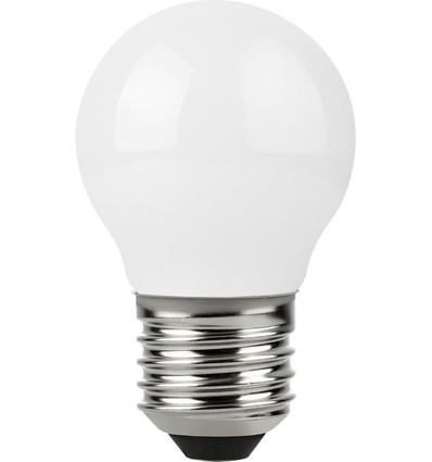 E27 5W DimToWarm LED kogellamp - 420lm, G45, filament, opaal glas, dimbaar