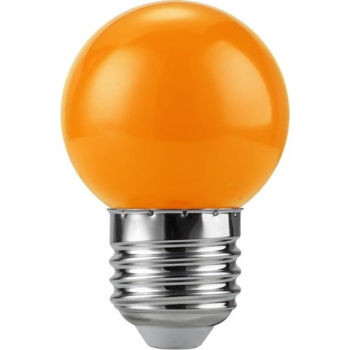 E27 1W LED Kogellamp - G45, Oranje, Party lamp