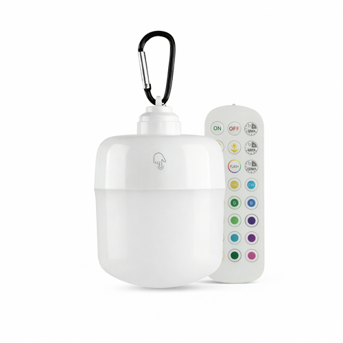 Oplaadbare RGBW LED-lamp - Magnetisch & USB-C, Inclusief afstandsbediening & karabijnhaak