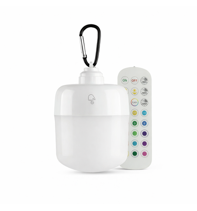 Oplaadbare RGBW LED-lamp - Magnetisch & USB-C, incl. afstandsbediening & karabijnhaak