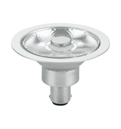BA15d AR70 8W LED lamp, 12V - 10°, 480lm, dimbaar, 2700K, grijze afwerking