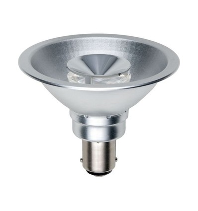 BA15d AR70 9W LED lamp, 12V - 450lm, 24°, dimbaar, warm wit