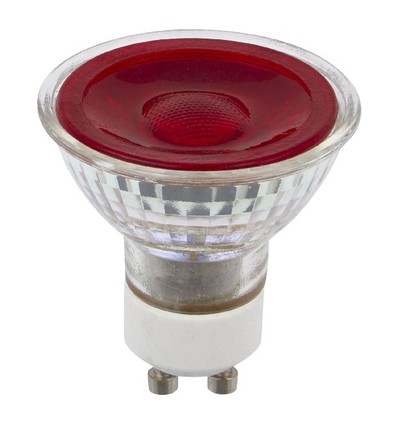 GU10 5W LED lamp - Rood, 38°, glas, MR16, 230V