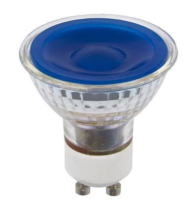GU10 5W LED lamp - Blauw, 38°, glas, 230V