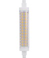 R7S 118mm / 10W dimbare LED lamp - 1000lm, 3000K, helder glas, keramische voet