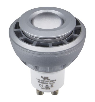 GU10 5,5W DimToWarm LED lamp - 2000-2800K, 30-80°, zilver, dimbaar