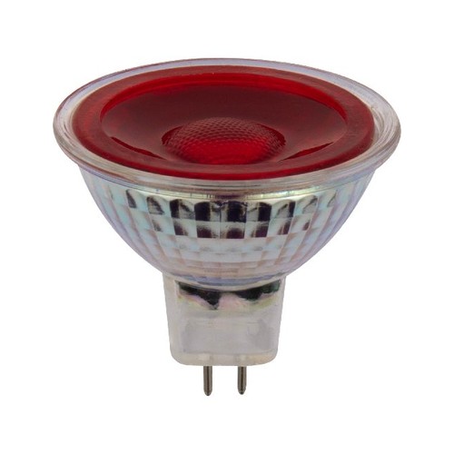 GU5.3 5W LED lamp, 12V - MR16, 38°, rood, glas