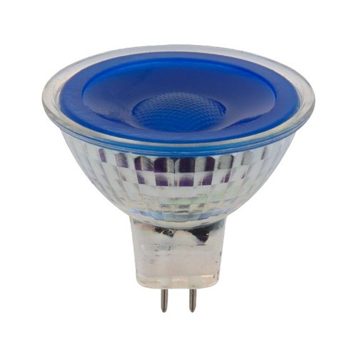 GU5.3 5W LED lamp, 12V - MR16, Blauw, 38 graden, glas