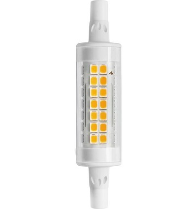 R7S 78mm / 7W LED lamp - 1000lm, helder glas, keramiek, warm wit