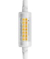 R7S 78mm / 7W LED lamp - 1000lm, helder glas, keramiek, warm wit