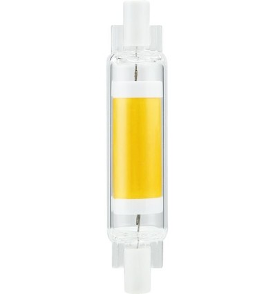 R7S 78mm / 4W dimbare LED lamp - 470lm, COB, helder glas, warm wit