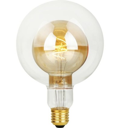 E27 4,9W LED Filament Double Globe G125 - 470lm, 2200K, dimbaar, goud glas