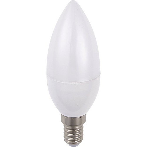 E14 3W LED kaarslamp, 100-240V - C37, opaal glas, 3000K, 270lm