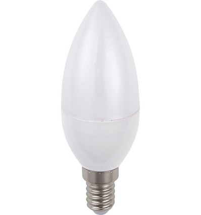 E14 3W LED kaarslamp, 100-240V - C37, opaal glas, 3000K, 270lm