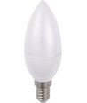 E14 3W LED kaarslamp, 100-240V - C37, opaal glas, 3000K, 270lm