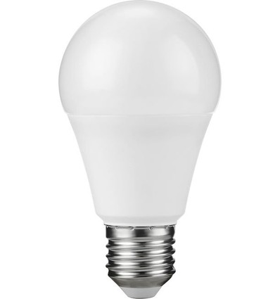 E27 9W LED-lamp, 100-240V - A60, 900lm, 3000K, opaalglas