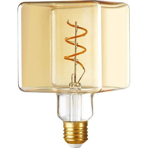 E27 4W LED Filament Ice Cube C95 dimbaar - 240lm, 2200K, goud glas