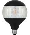 E27 4W dimbare LED lamp - G125, Laser Stripe, zwart/zilver, 2500K, 120lm
