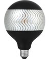 E27 4W dimbare LED globe lamp - G125, Laser Ripple, Black Silver, 2500K