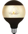 E27 4W dimbare LED globe lamp - G125, Laser Ripple, Black Silver, 2500K
